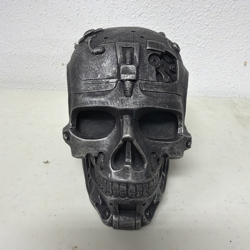 Cyborg Skull Jewelry Box Figurine